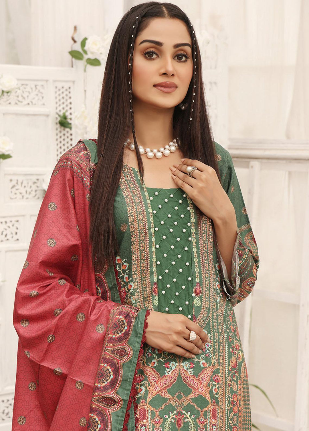 Regalia Textiles Printed Linen Suits Unstitched 3 Piece RGT22EL D-01 - Winter Collection