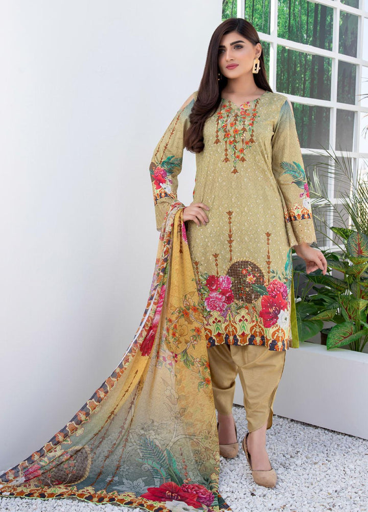 Regalia Textiles Embroidered Lawn Suits Unstitched 3 Piece RG21FE D-01 - Summer Collection