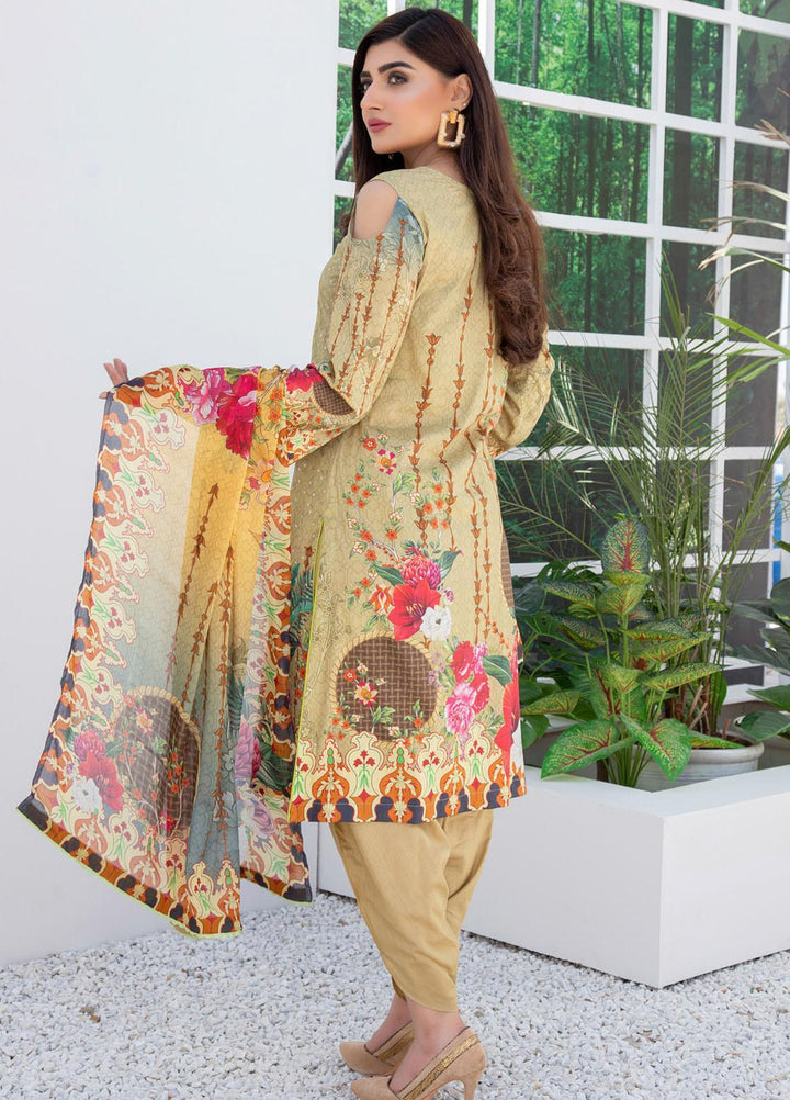 Regalia Textiles Embroidered Lawn Suits Unstitched 3 Piece RG21FE D-01 - Summer Collection