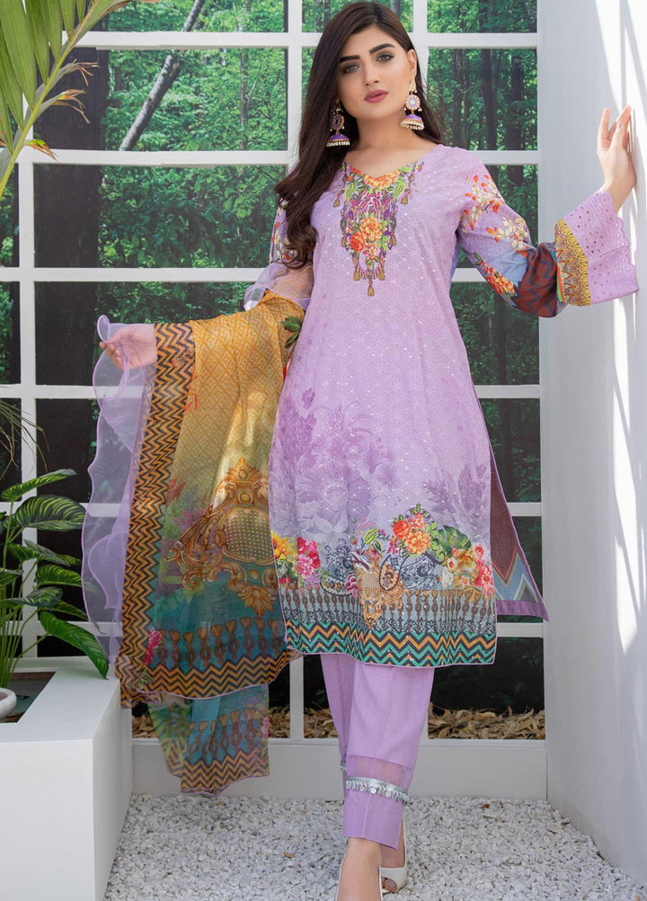 Regalia Textiles Embroidered Lawn Suits Unstitched 3 Piece RG21FE D-02 - Summer Collection