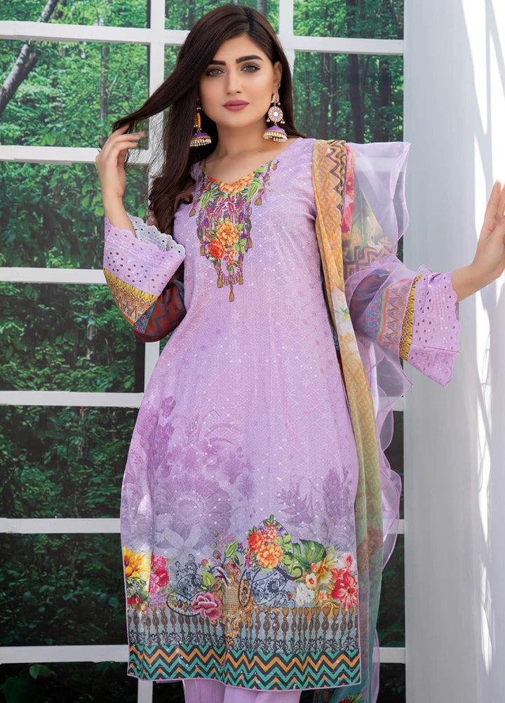 Regalia Textiles Embroidered Lawn Suits Unstitched 3 Piece RG21FE D-02 - Summer Collection