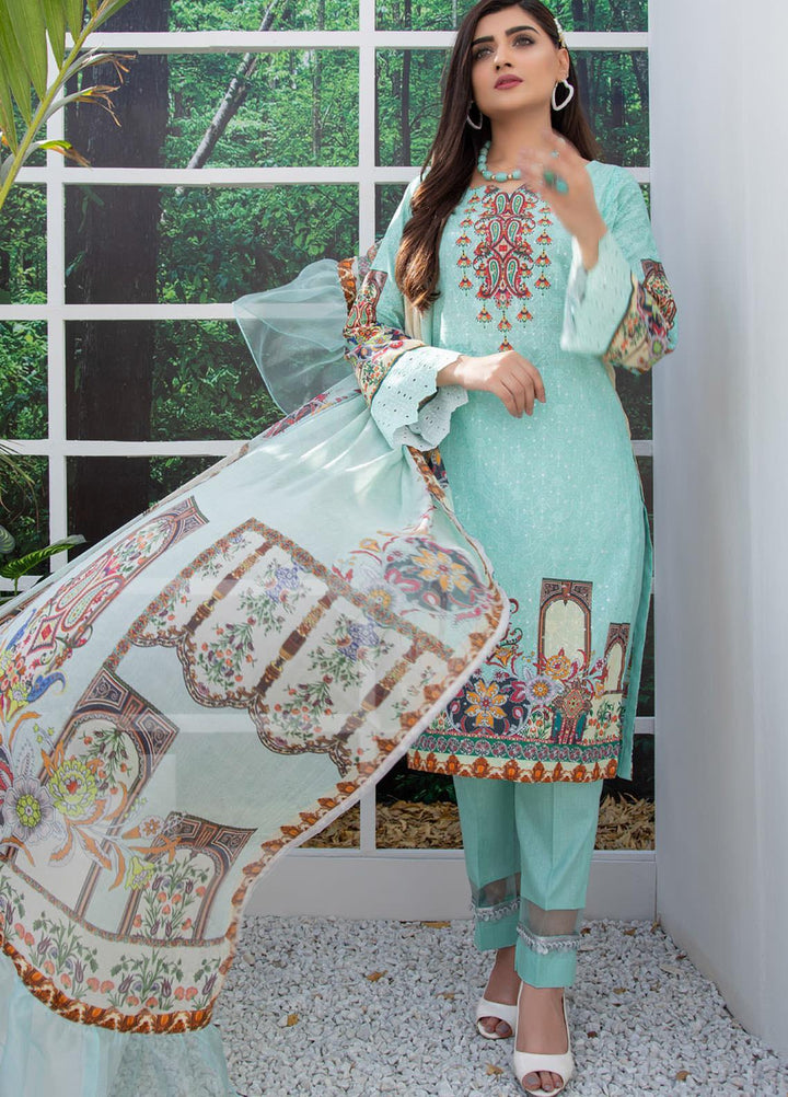 Regalia Textiles Embroidered Lawn Suits Unstitched 3 Piece RG21FE D-03 - Summer Collection