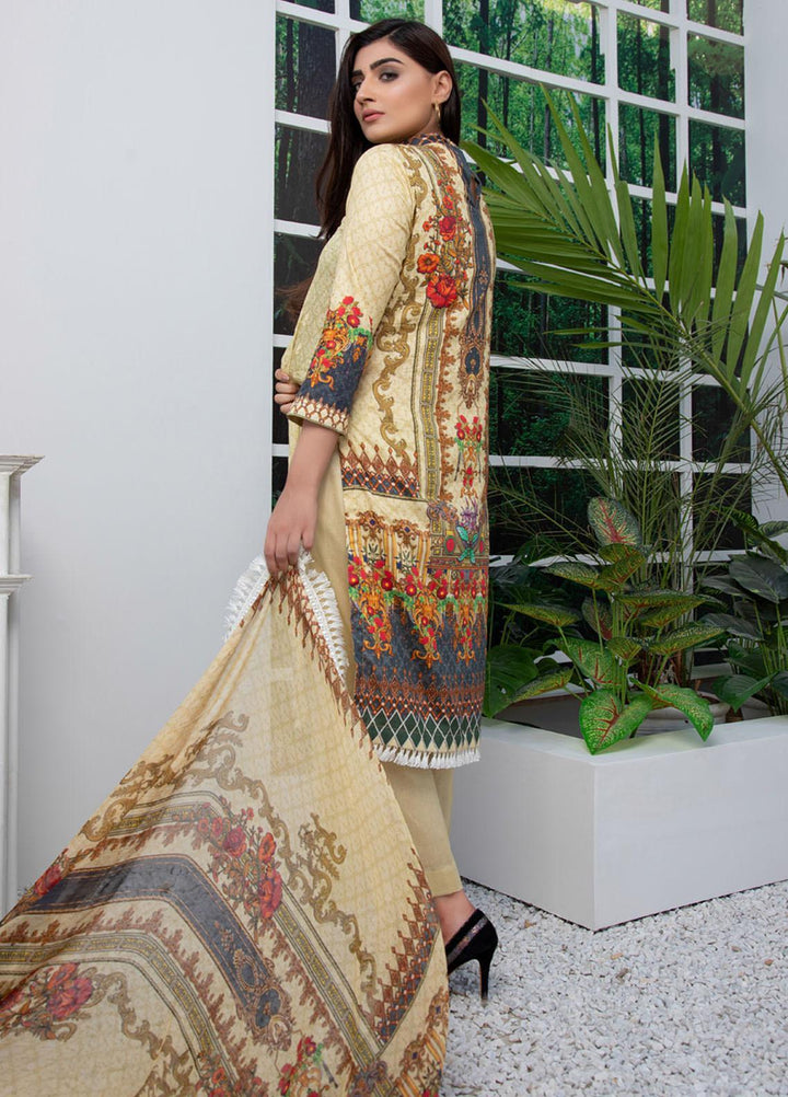 Regalia Textiles Embroidered Lawn Suits Unstitched 3 Piece RG21FE D-06 - Summer Collection