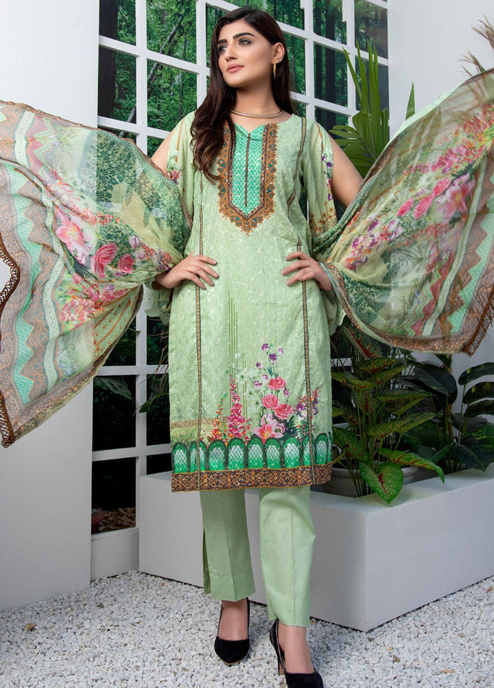 Regalia Textiles Embroidered Lawn Suits Unstitched 3 Piece RG21FE D-07 - Summer Collection
