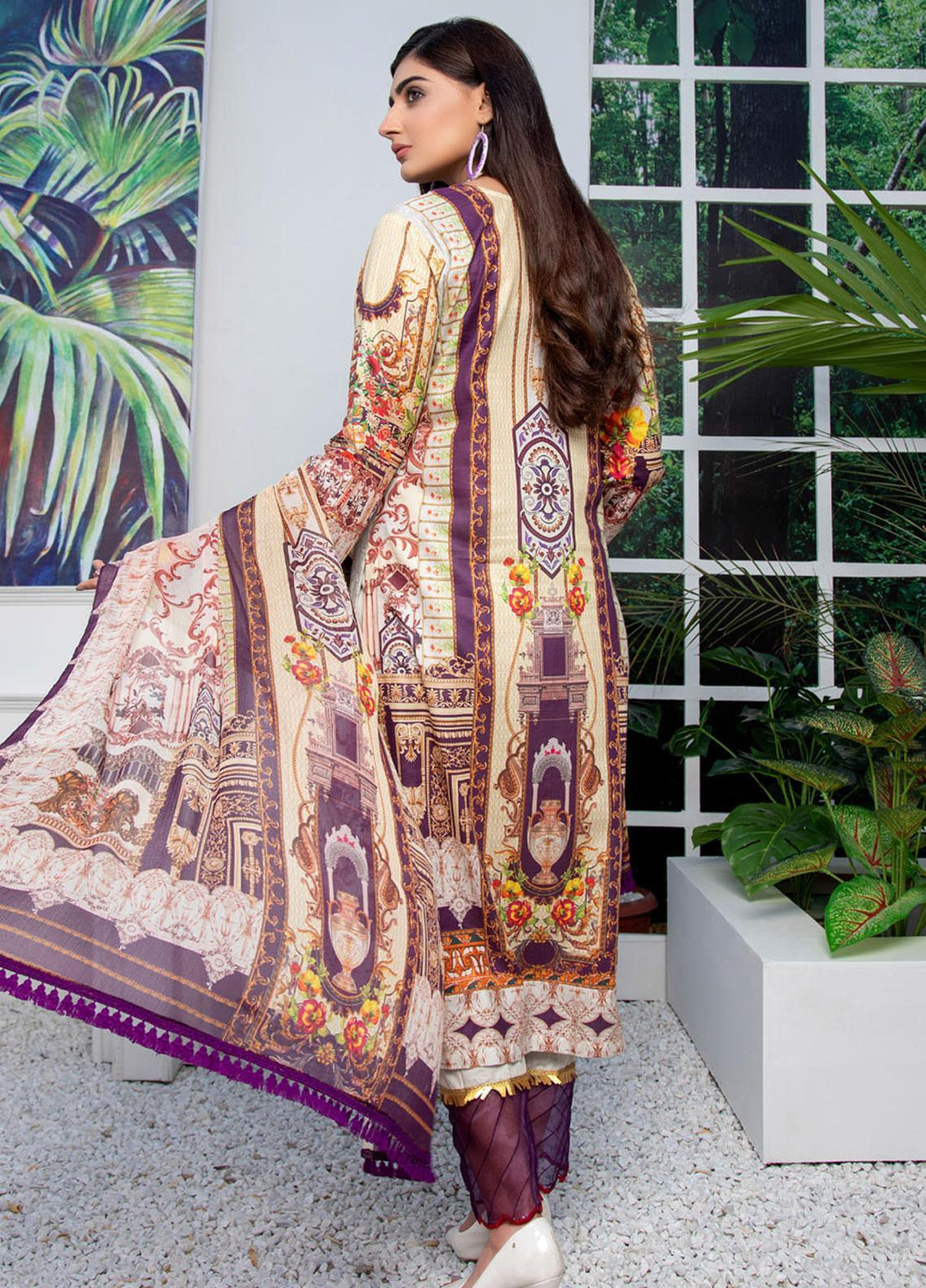 Regalia Textiles Embroidered Lawn Suits Unstitched 3 Piece RG21FE D-08 - Summer Collection