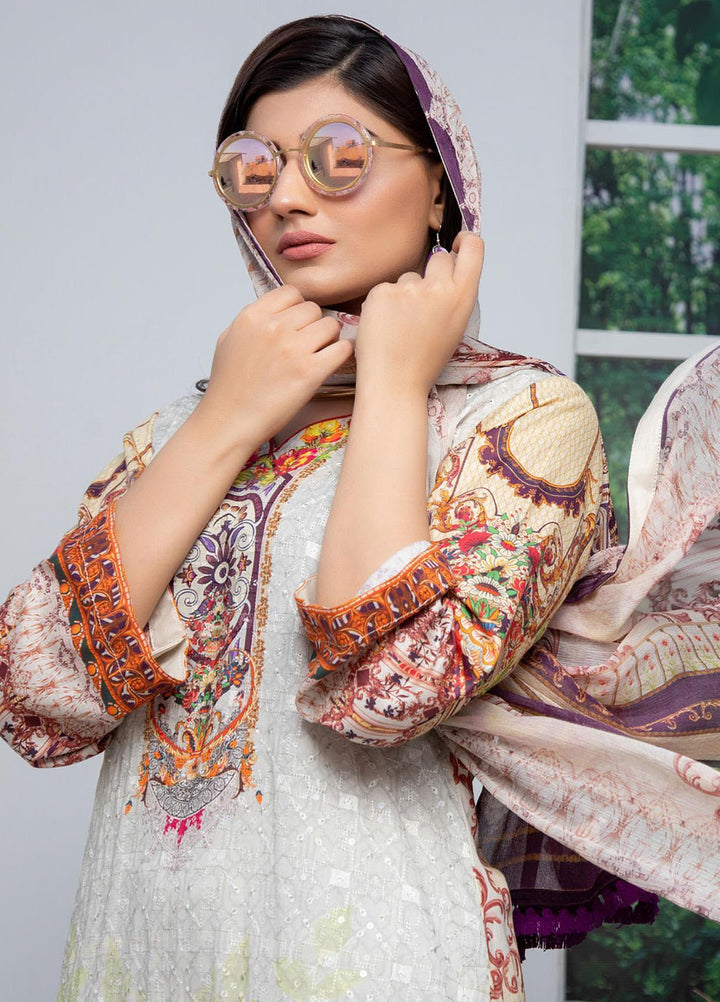Regalia Textiles Embroidered Lawn Suits Unstitched 3 Piece RG21FE D-08 - Summer Collection