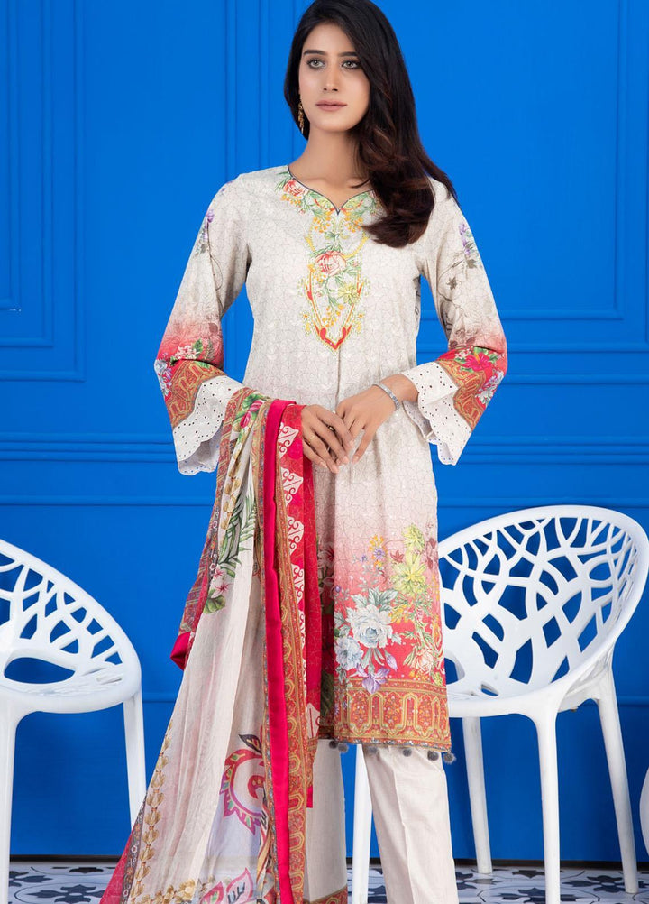 Regalia Textiles Embroidered Lawn Suits Unstitched 3 Piece RG21FE D-09 - Summer Collection