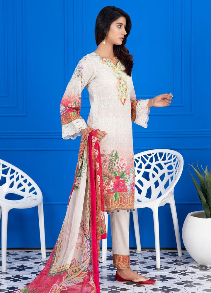 Regalia Textiles Embroidered Lawn Suits Unstitched 3 Piece RG21FE D-09 - Summer Collection