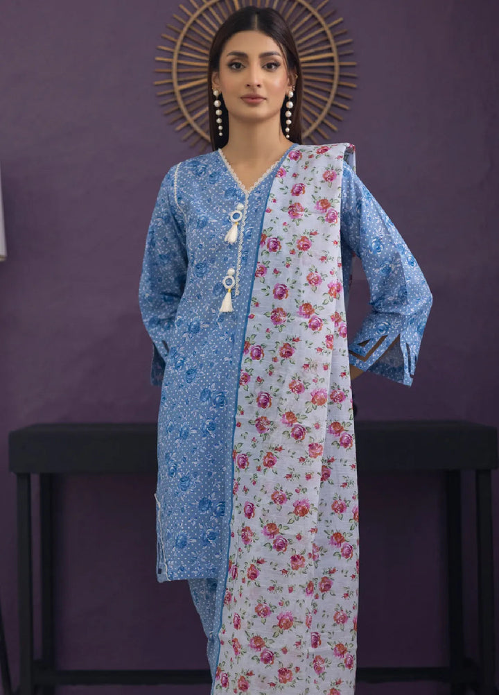 Regalia Textiles Trendy Threads Printed Lawn Suit Unstitched 3 Piece RGT24T D-07 - Summer Collection