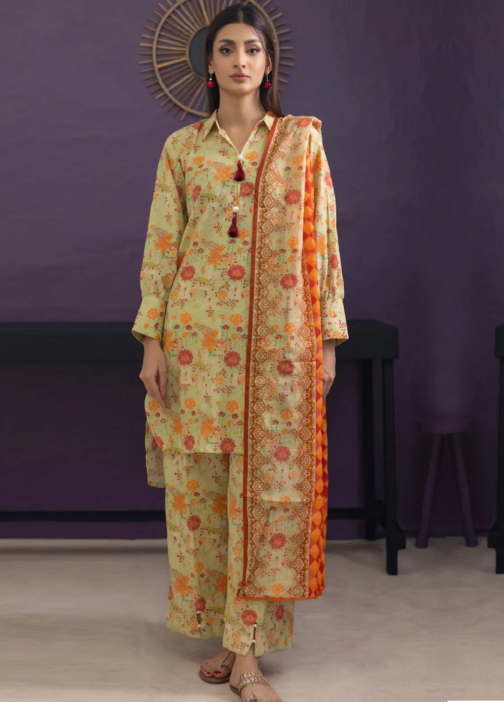 Regalia Textiles Trendy Threads Printed Lawn Suit Unstitched 3 Piece RGT24T D-08 - Summer Collection
