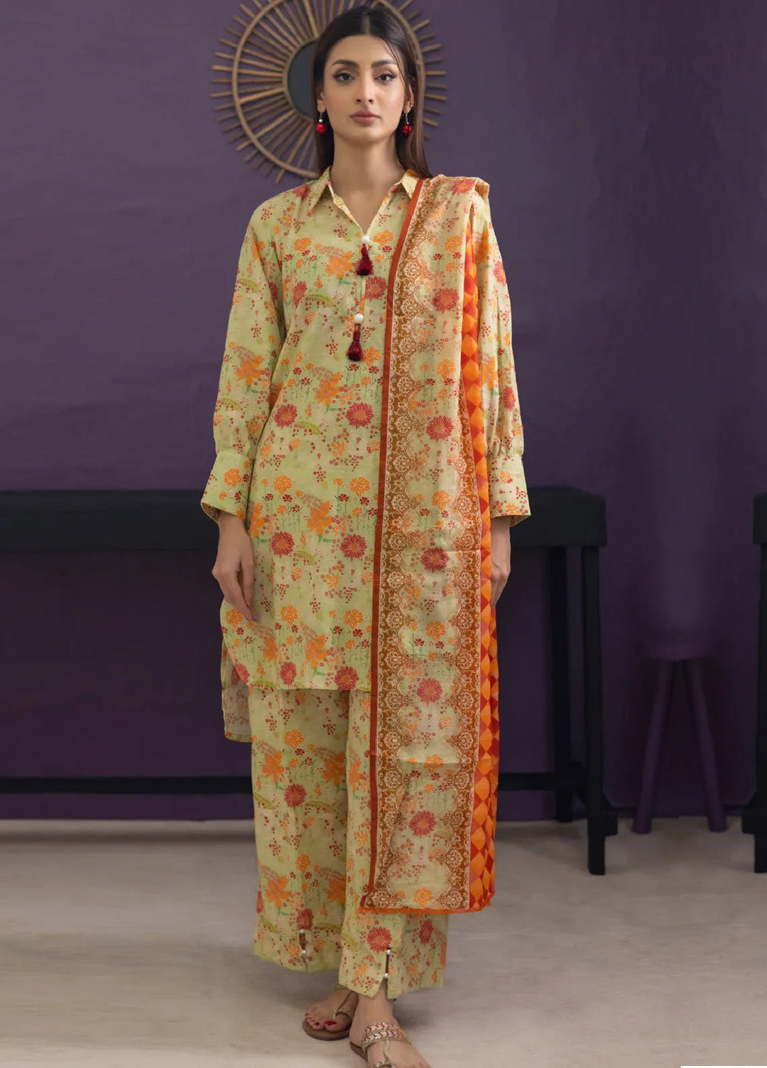 Regalia Textiles Trendy Threads Printed Lawn Suit Unstitched 3 Piece RGT24T D-08 - Summer Collection