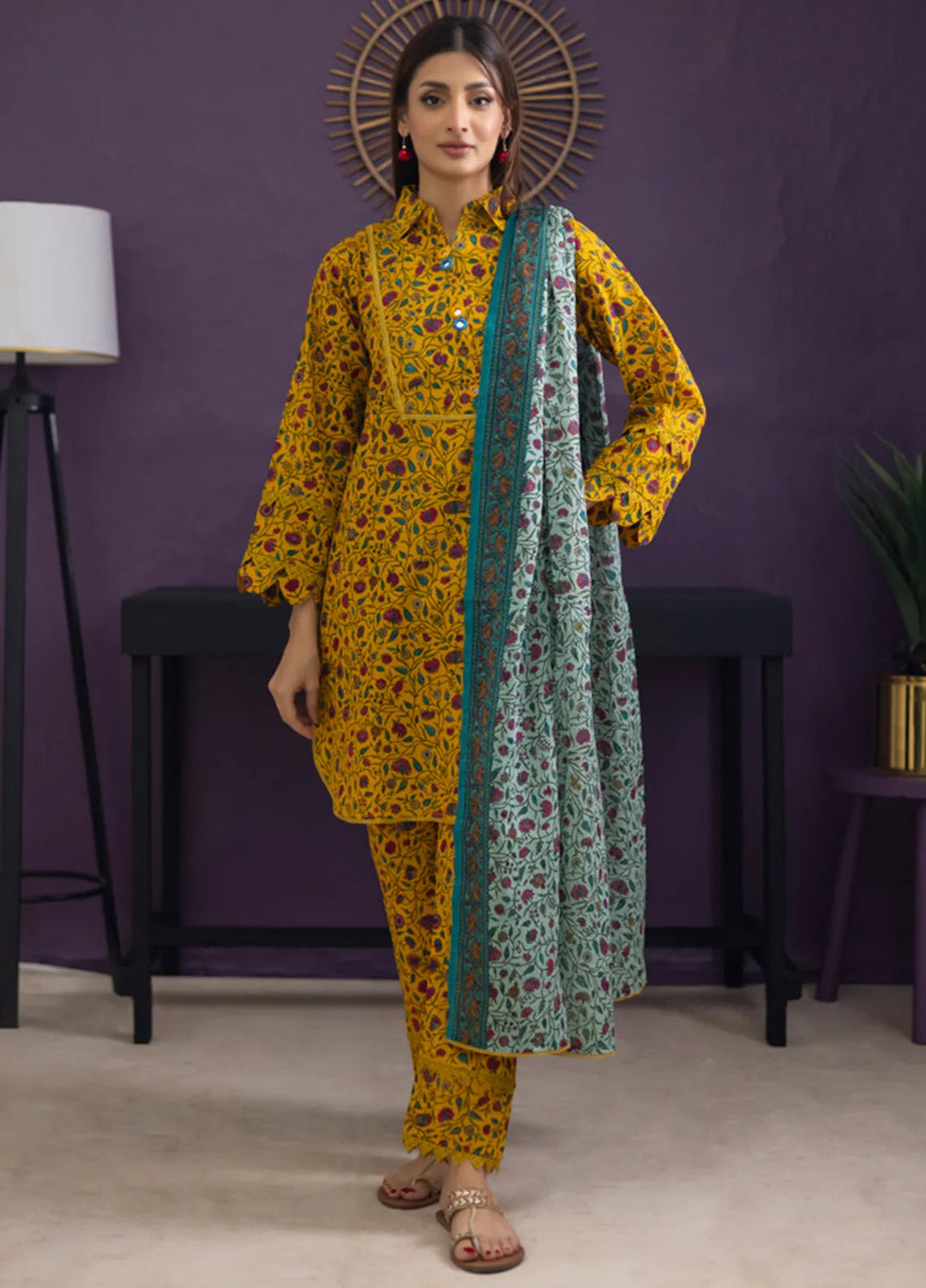 Regalia Textiles Trendy Threads Printed Lawn Suit Unstitched 3 Piece RGT24T D-10 - Summer Collection
