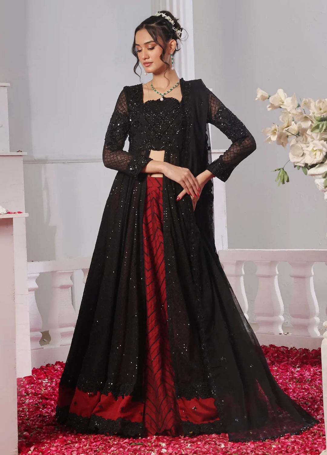 Rehan N Muzammil Pret Embroidered Khaadi Net 3 Piece Suit Meline