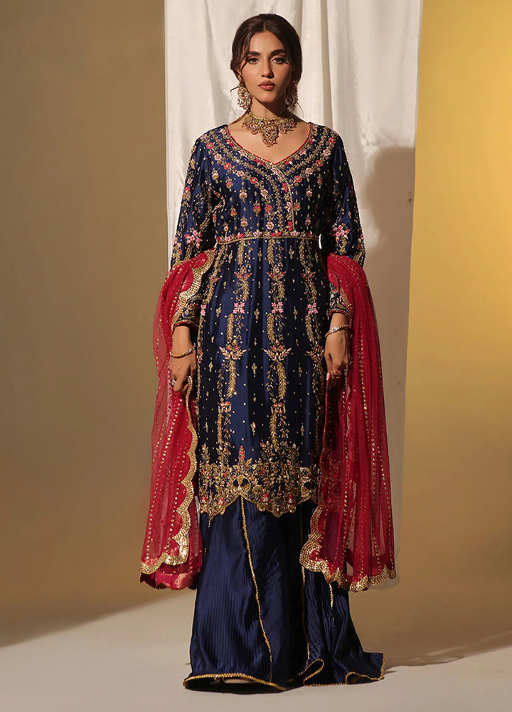 Rehan N Muzammil Pret Embroidered Shamooz Silk 3 Piece Suit Clara