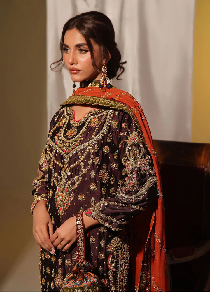 Rehan N Muzammil Pret Embroidered Sheesha Silk 3 Piece Suit Emmaline