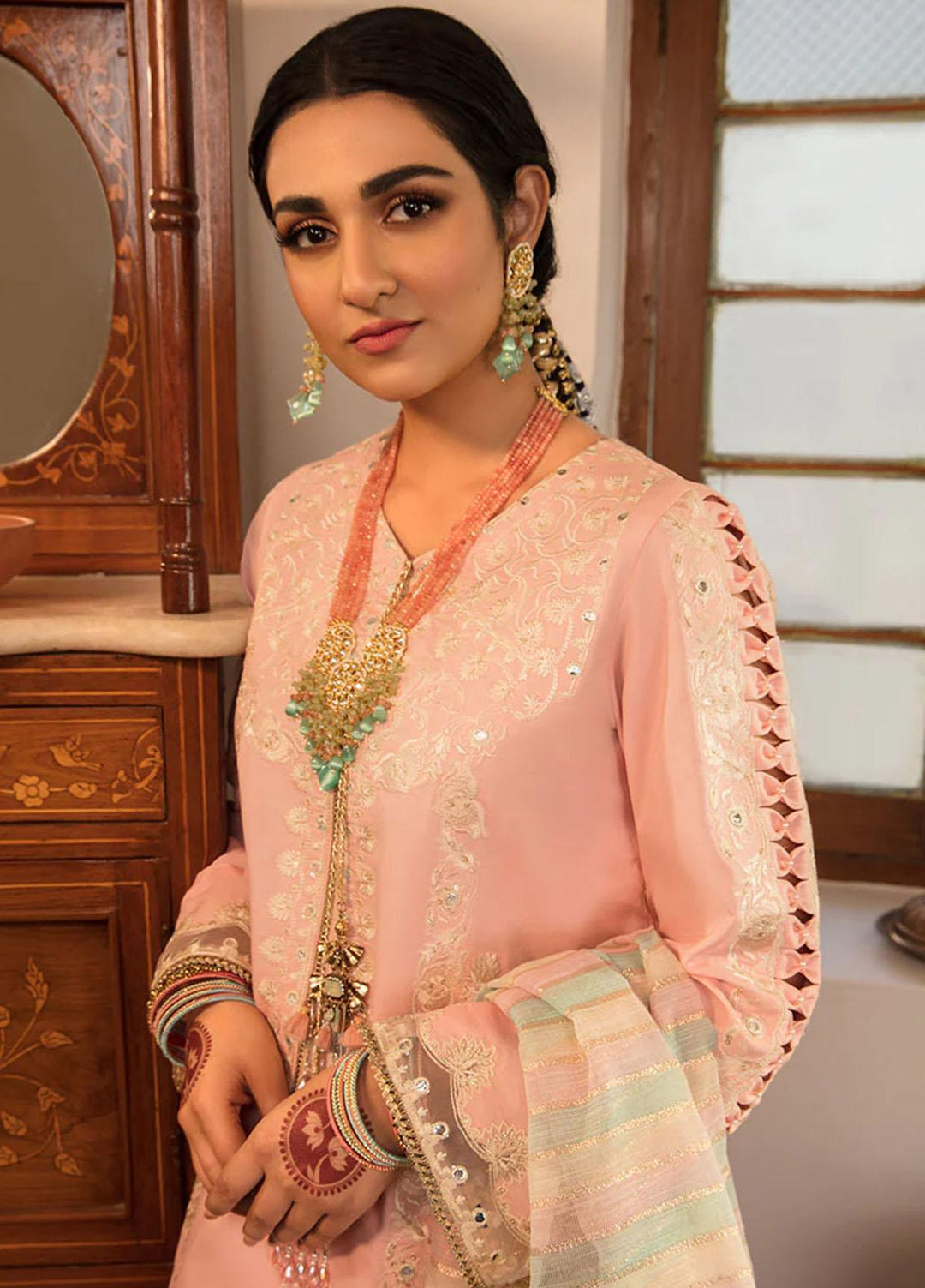 Rehmat By Rang Rasiya Embroidered Lawn Suits Unstitched 3 Piece RR23RL D-05 Rania - Luxury Eid Collection