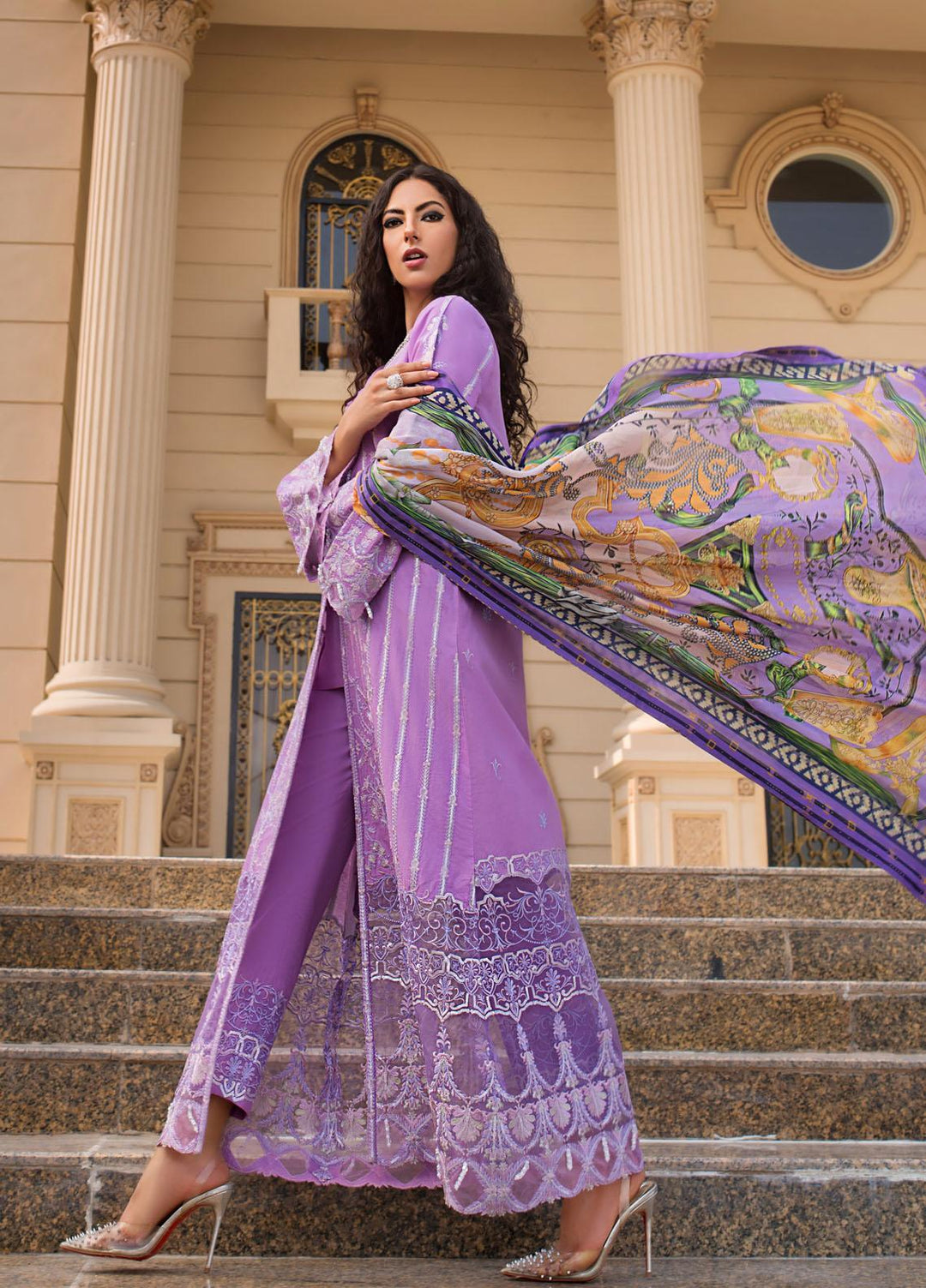 Reign Embroidered Lawn Suits Unstitched 3 Piece RGN21RG AGNES - Summer Collection