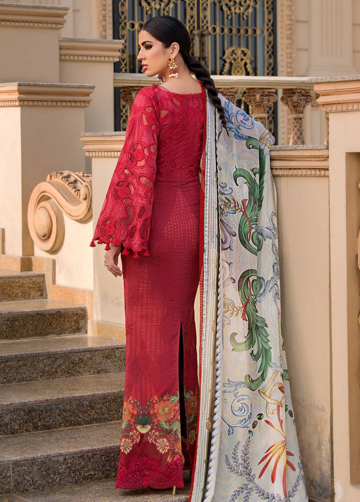 Reign Embroidered Lawn Suits Unstitched 3 Piece RGN21RG GARNET - Summer Collection