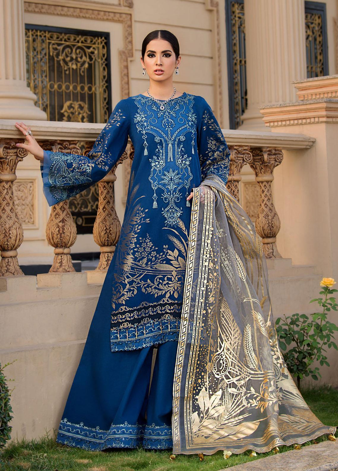 Reign Embroidered Lawn Suits Unstitched 3 Piece RGN21RG IRIS - Summer Collection