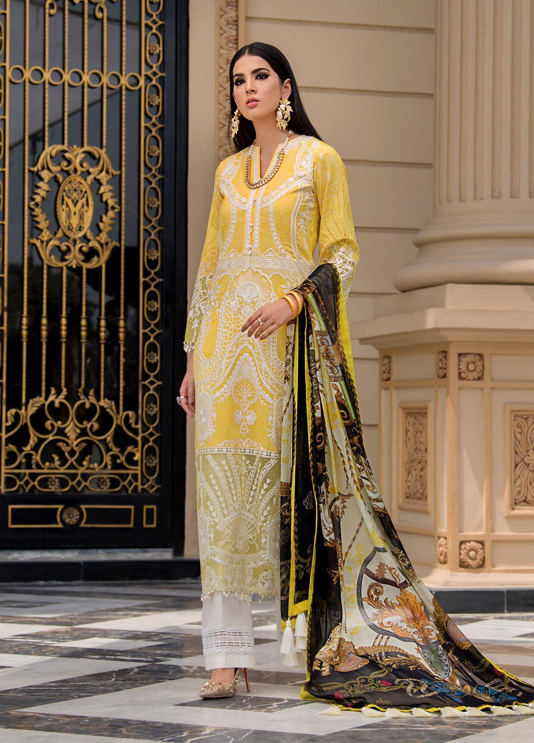 Reign Embroidered Lawn Suits Unstitched 3 Piece RGN21RG ROBIN - Summer Collection