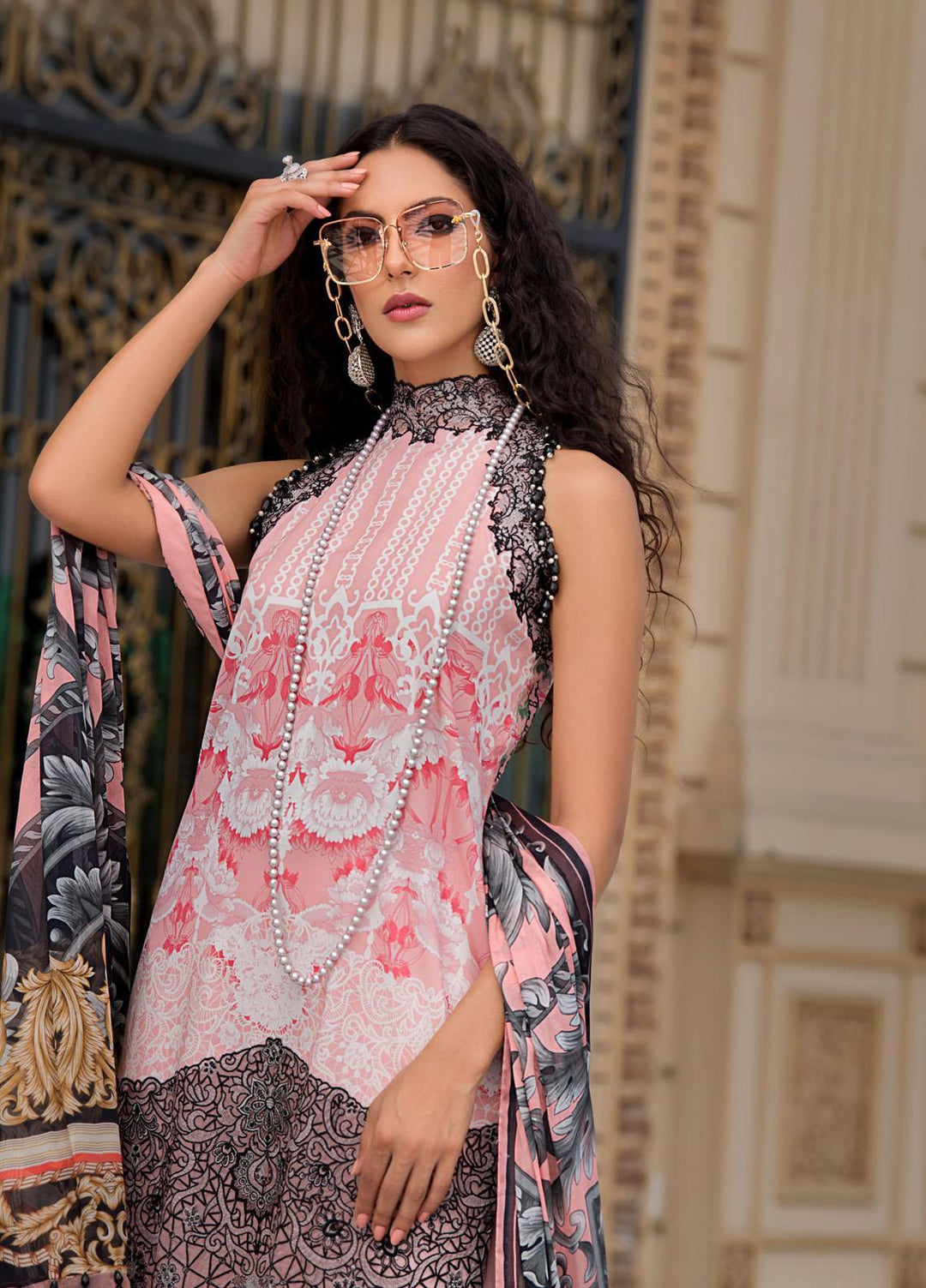 Reign Embroidered Lawn Suits Unstitched 3 Piece RGN21RG ROSE - Summer Collection
