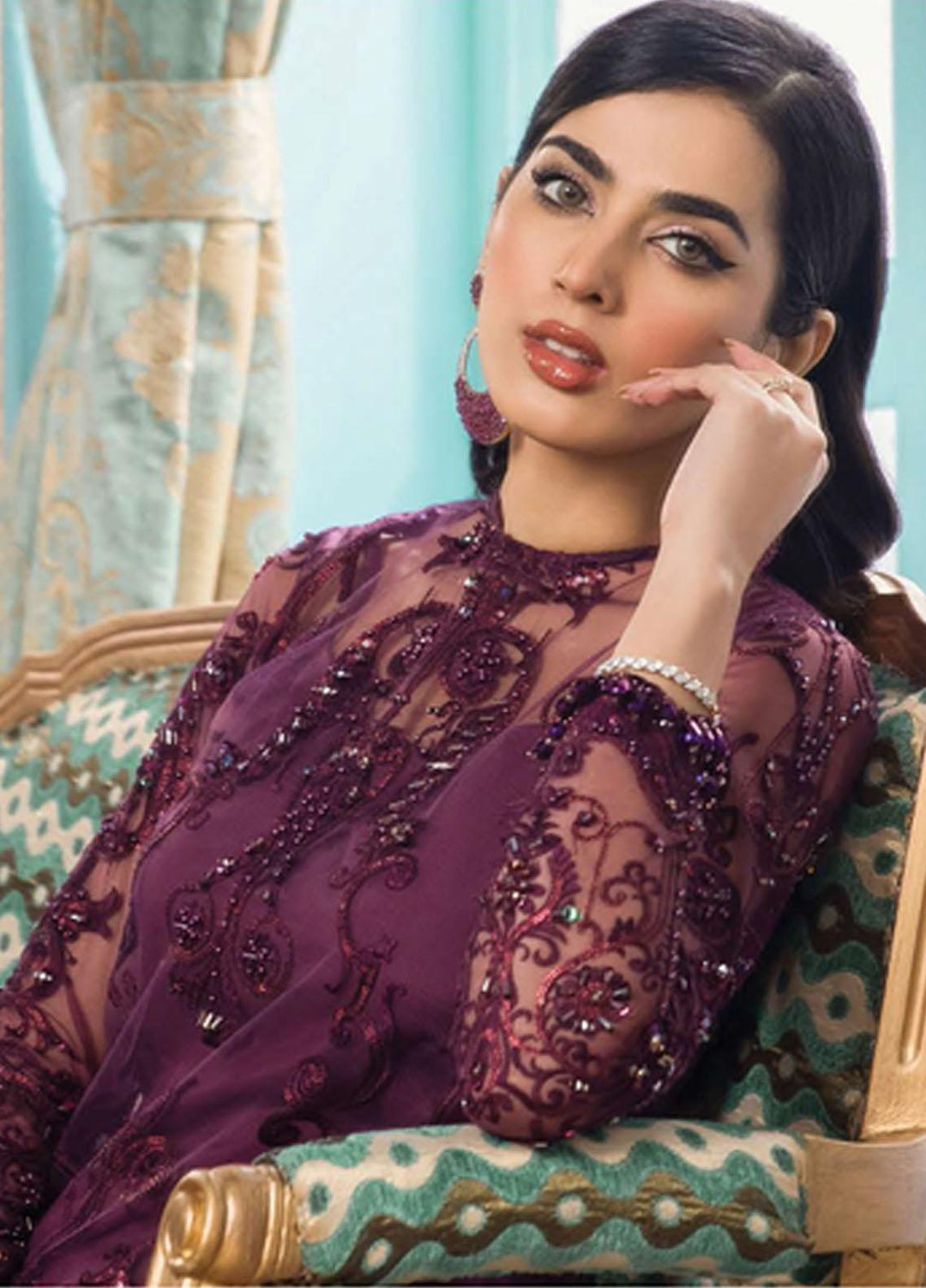 Reign Embroidered Net Suits Unstitched 3 Piece RGN22TF RN-02 ENORA - Formals Collection