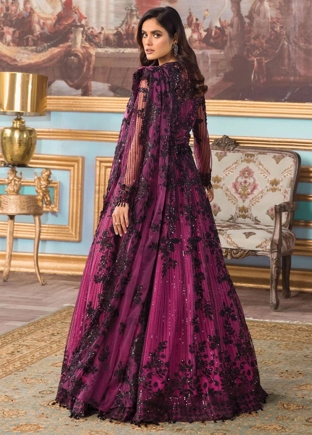 Reign Embroidered Net Suits Unstitched 3 Piece RGN22TF RN-03 LEA - Formals Collection