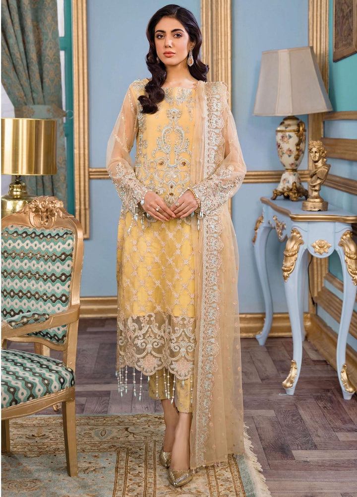 Reign Embroidered Net Suits Unstitched 3 Piece RGN22TF RN-04 REGINE - Formals Collection
