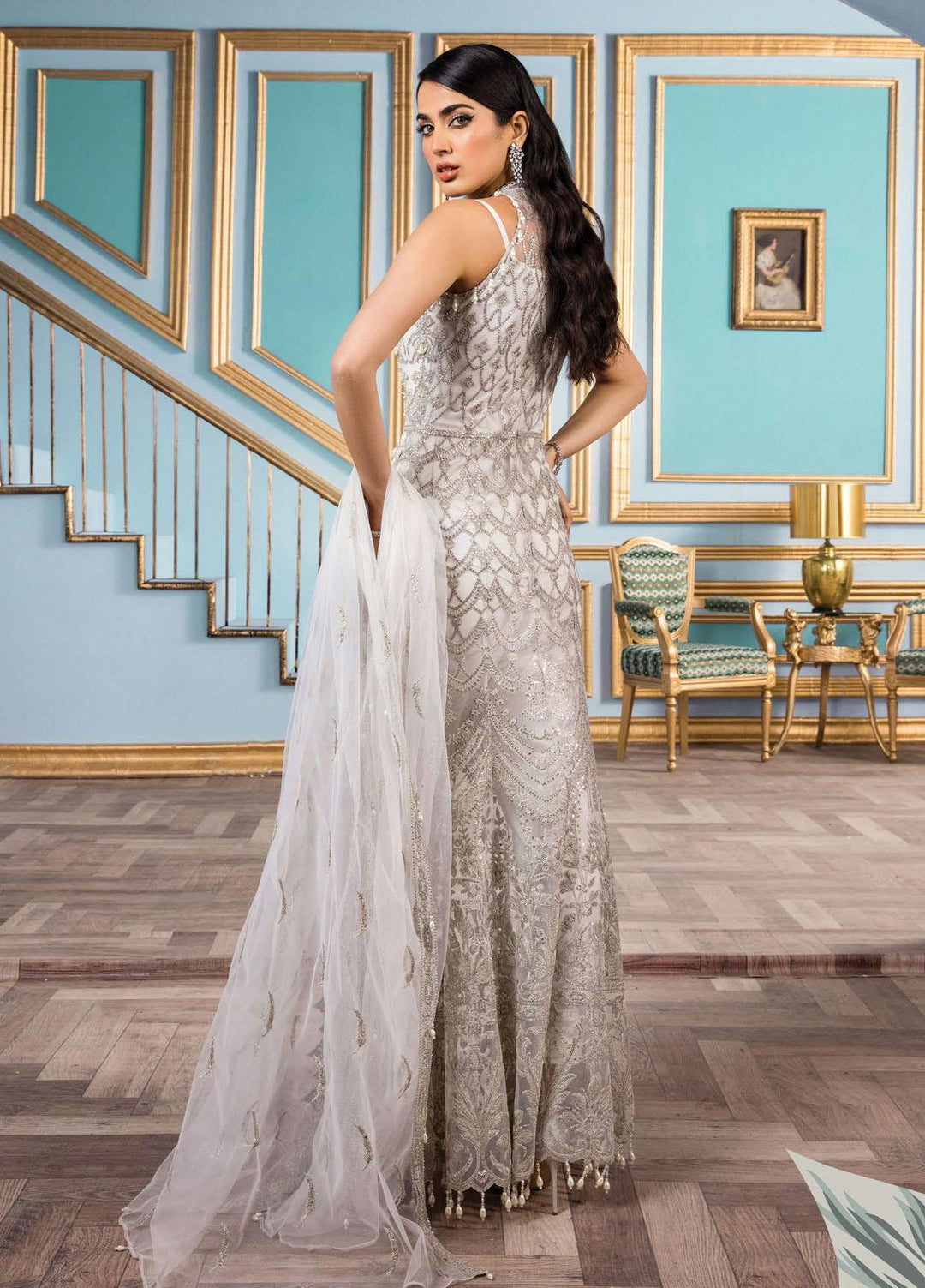 Reign Embroidered Net Suits Unstitched 3 Piece RGN22TF RN-06 FIONA - Formals Collection