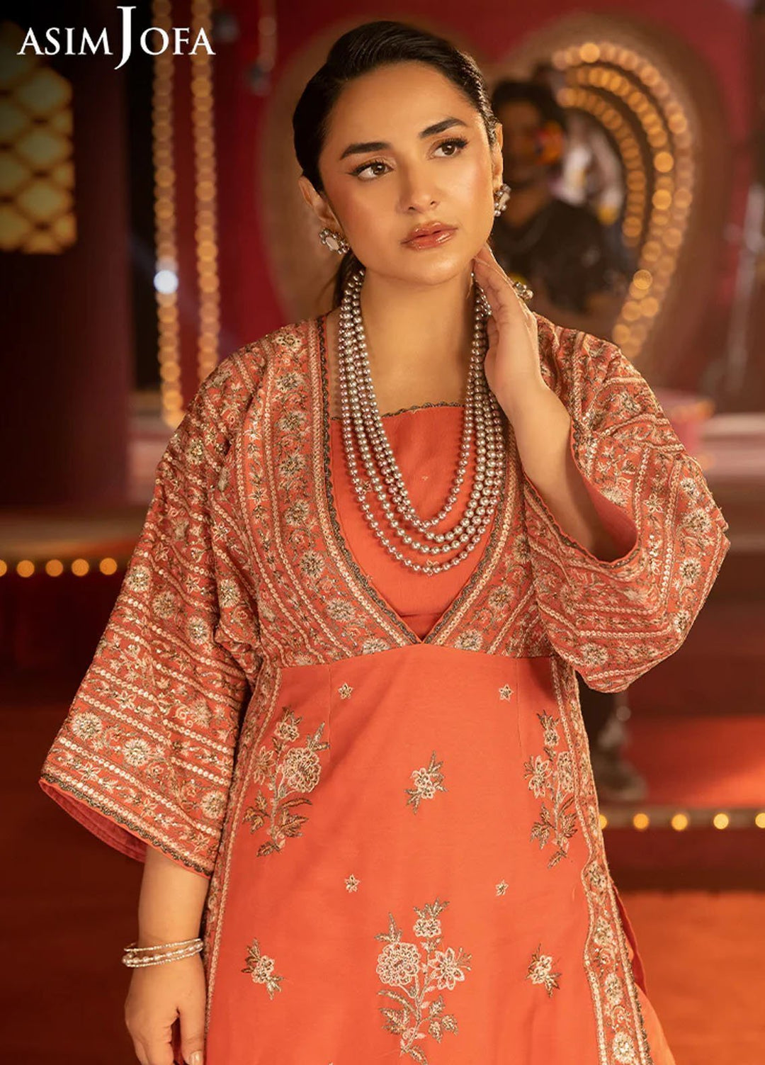 Rejoice by Asim Jofa Embroidered Chiffon Suits Unstitched 2 Piece AJ25RF AJLFF-14-UNS - Festive Collection