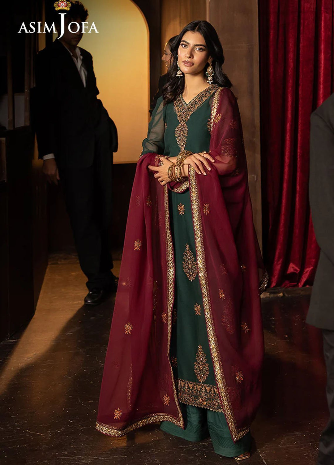 Rejoice by Asim Jofa Embroidered Chiffon Suits Unstitched 3 Piece AJ25RF AJLFF-02-UNS - Festive Collection