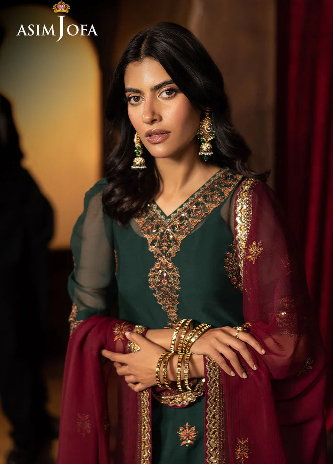 Rejoice by Asim Jofa Embroidered Chiffon Suits Unstitched 3 Piece AJ25RF AJLFF-02-UNS - Festive Collection