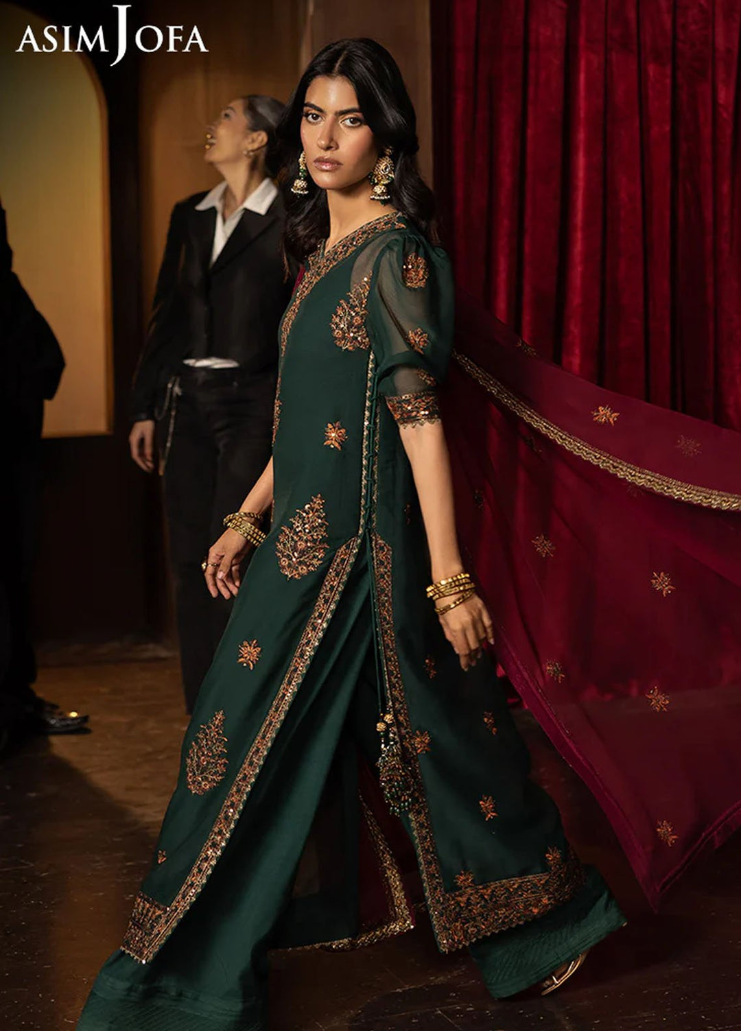 Rejoice by Asim Jofa Embroidered Chiffon Suits Unstitched 3 Piece AJ25RF AJLFF-02-UNS - Festive Collection