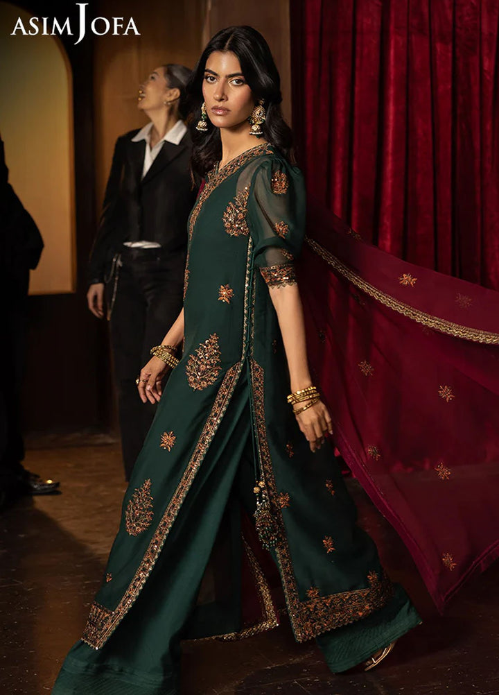 Rejoice by Asim Jofa Embroidered Chiffon Suits Unstitched 3 Piece AJ25RF AJLFF-02-UNS - Festive Collection