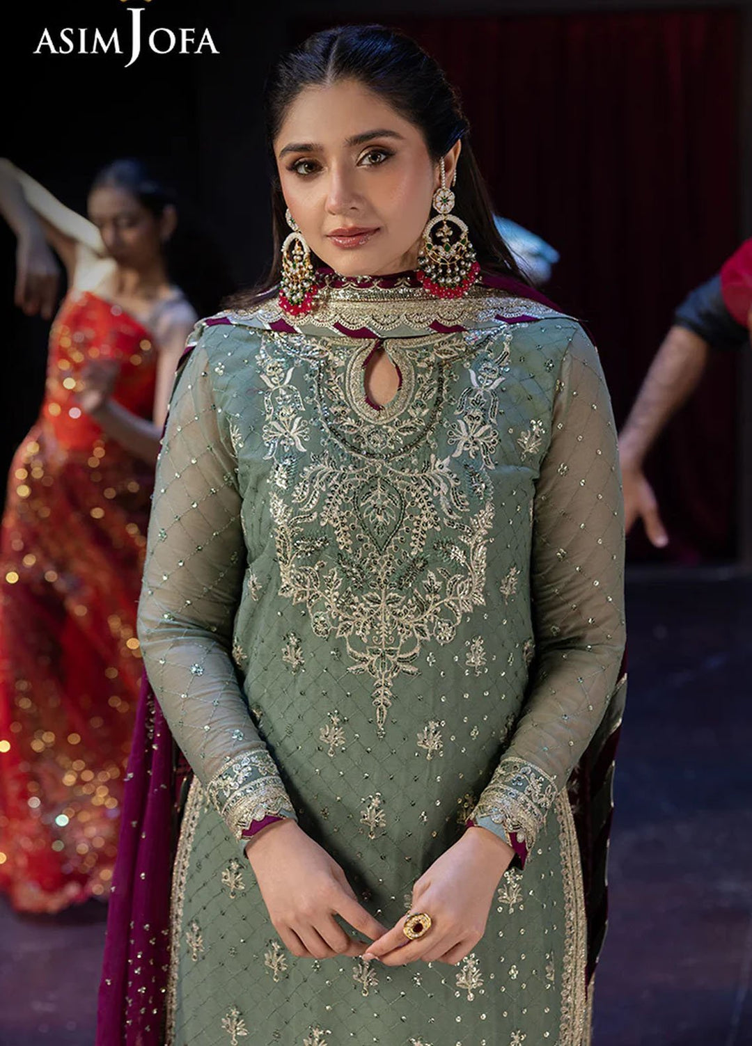 Rejoice by Asim Jofa Embroidered Chiffon Suits Unstitched 3 Piece AJ25RF AJLFF-13-UNS - Festive Collection