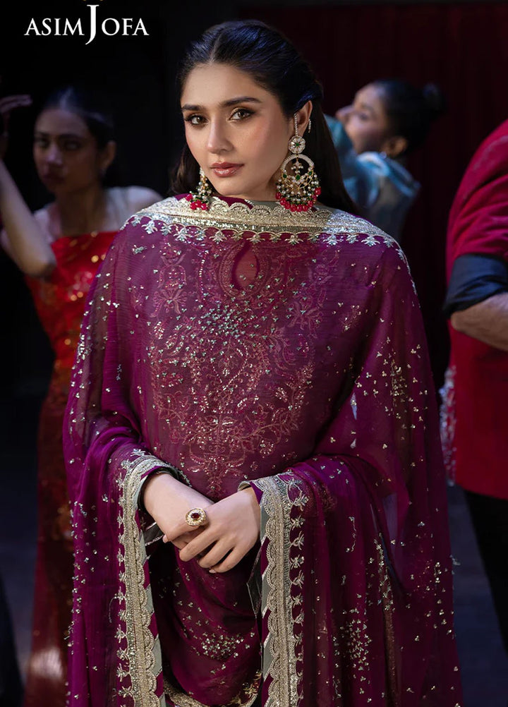 Rejoice by Asim Jofa Embroidered Chiffon Suits Unstitched 3 Piece AJ25RF AJLFF-13-UNS - Festive Collection