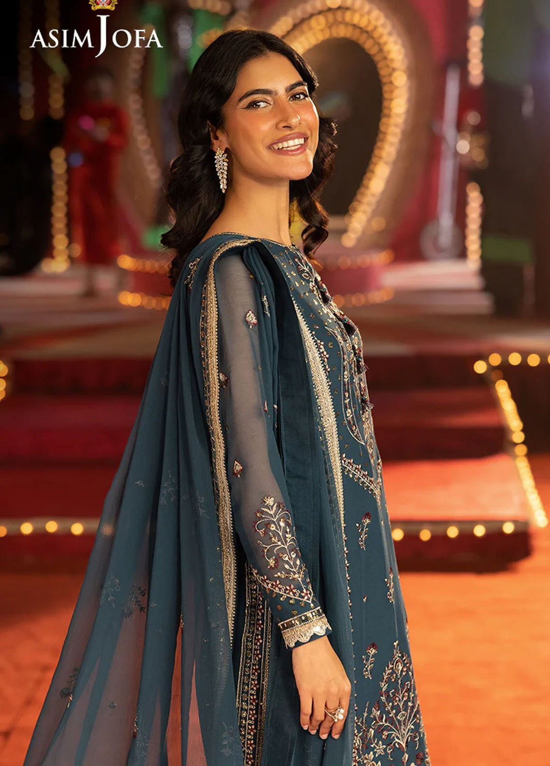 Rejoice by Asim Jofa Embroidered Chiffon Suits Unstitched 3 Piece AJ25RF AJLFF-15-UNS - Festive Collection