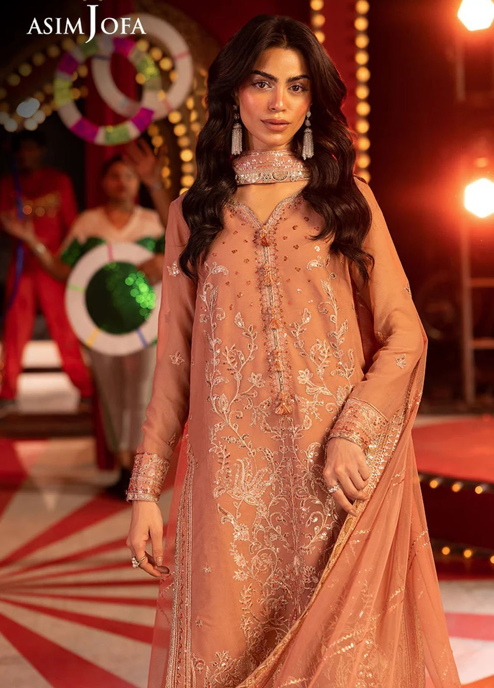Rejoice by Asim Jofa Embroidered Chiffon Suits Unstitched 3 Piece AJ25RF AJLFF-16-UNS - Festive Collection