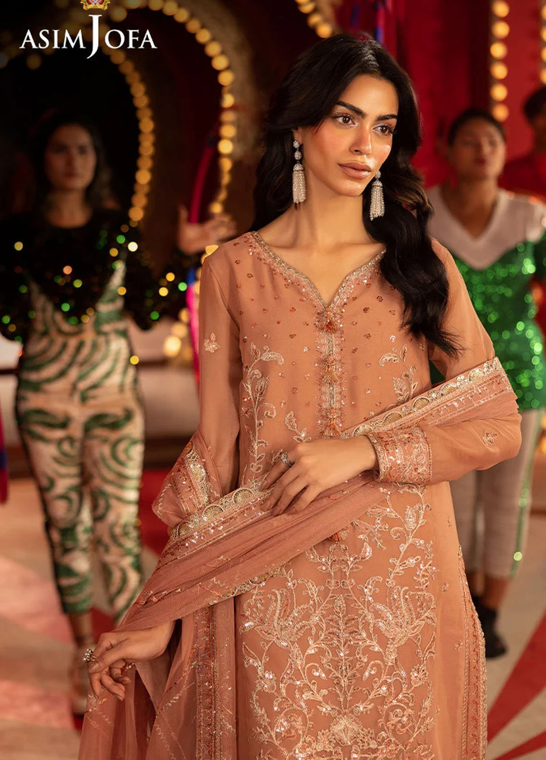 Rejoice by Asim Jofa Embroidered Chiffon Suits Unstitched 3 Piece AJ25RF AJLFF-16-UNS - Festive Collection