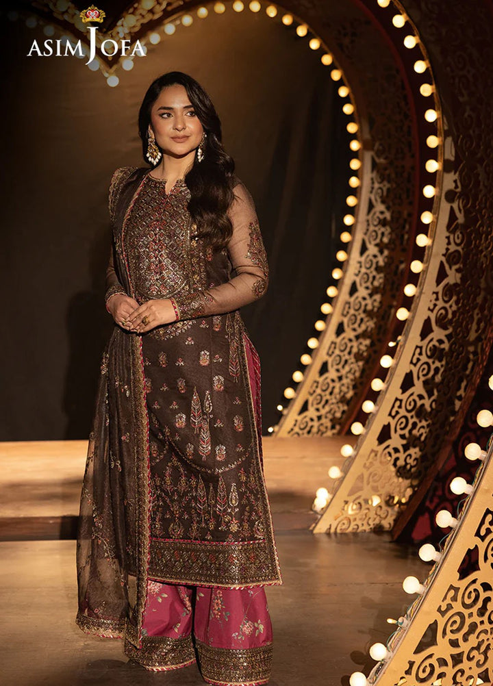 Rejoice by Asim Jofa Embroidered Net Suits Unstitched 3 Piece AJ25RF AJLFF-11-UNS - Festive Collection