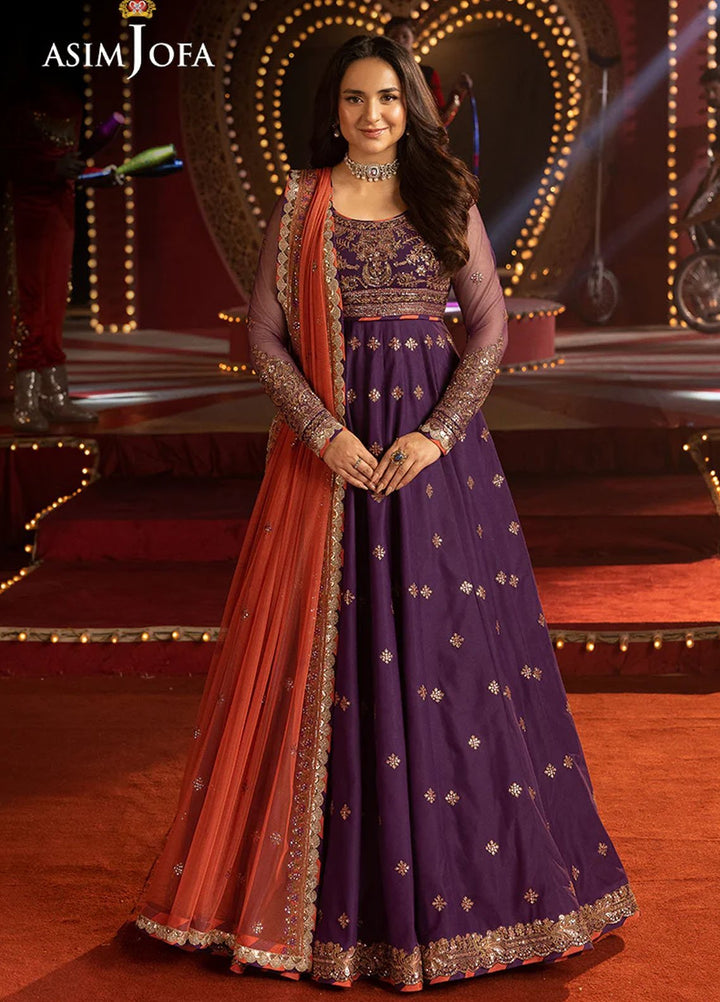Rejoice by Asim Jofa Embroidered Net Suits Unstitched 3 Piece AJ25RF AJLFF-01-UNS - Festive Collection