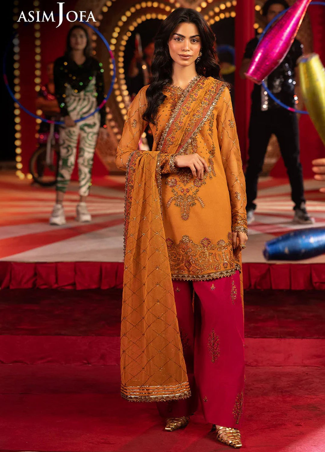 Rejoice by Asim Jofa Embroidered Net Suits Unstitched 3 Piece AJ25RF AJLFF-05-UNS - Festive Collection