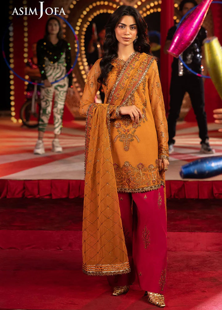 Rejoice by Asim Jofa Embroidered Net Suits Unstitched 3 Piece AJ25RF AJLFF-05-UNS - Festive Collection