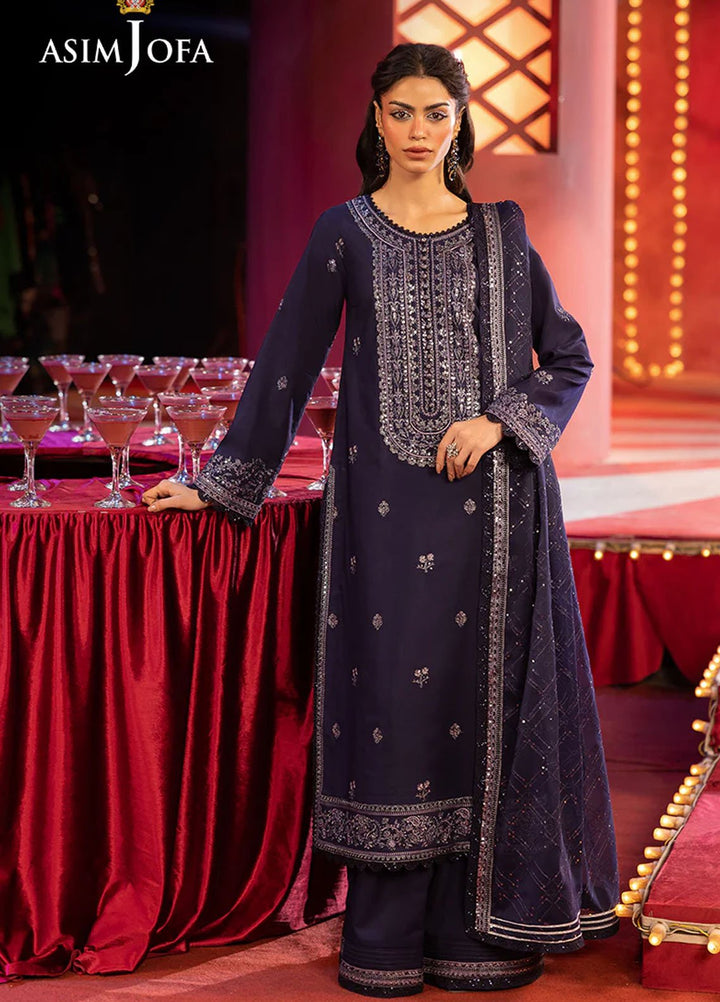 Rejoice by Asim Jofa Embroidered Silk Suits Unstitched 3 Piece AJ25RF AJLFF-03-UNS - Festive Collection