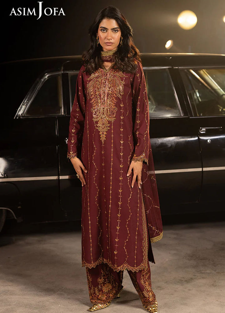 Rejoice by Asim Jofa Embroidered Silk Suits Unstitched 3 Piece AJ25RF AJLFF-04-UNS - Festive Collection