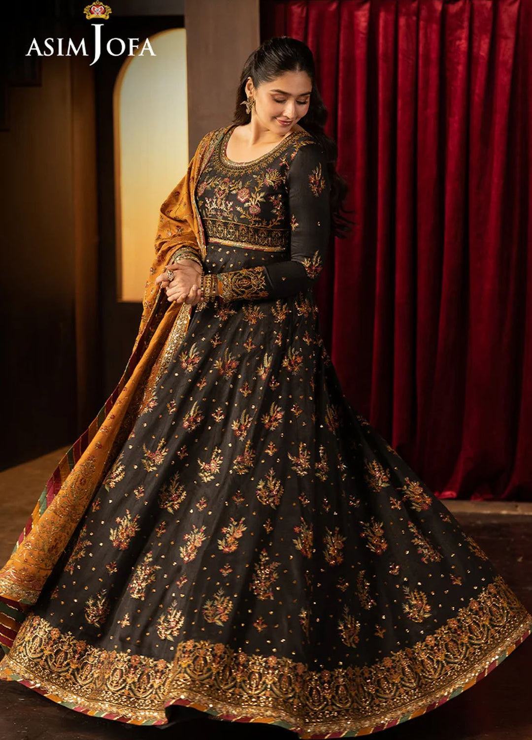 Rejoice by Asim Jofa Embroidered Silk Suits Unstitched 3 Piece AJ25RF AJLFF-19-UNS - Festive Collection