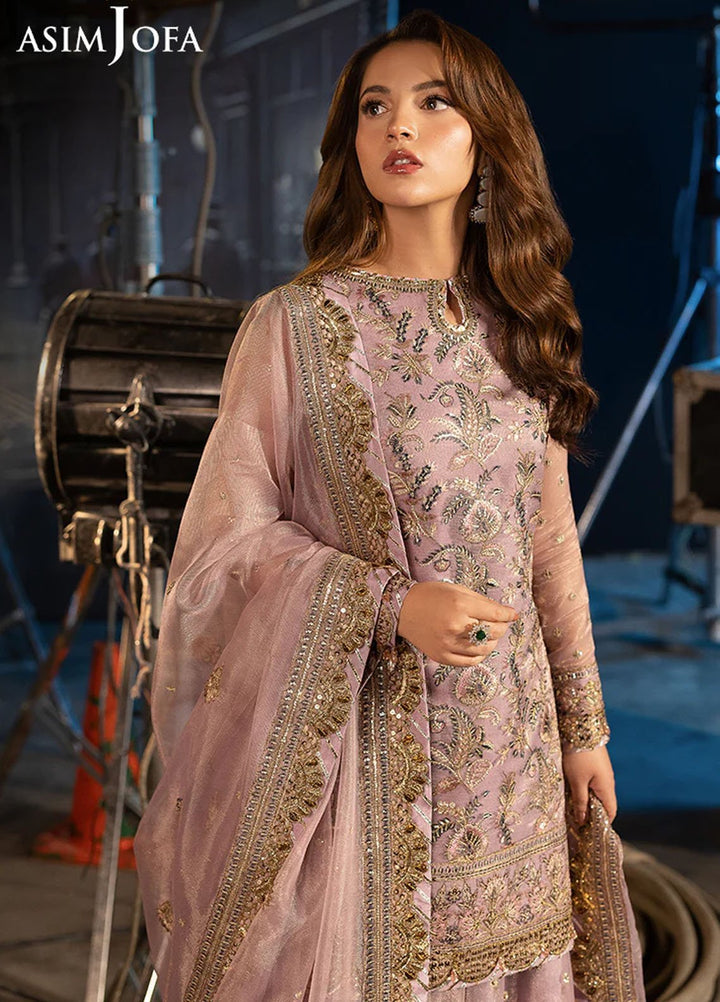 Rejoice by Asim Jofa Embroidered Zari Net Suits Unstitched 3 Piece AJ25RF AJLFF-18-UNS - Festive Collection