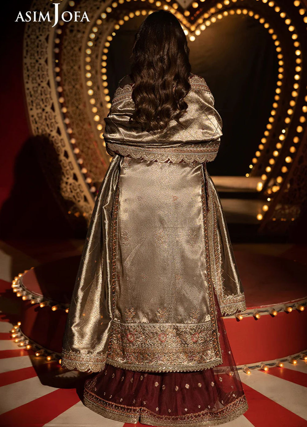Rejoice by Asim Jofa Embroidered Zari Tissue Suits Unstitched 3 Piece AJ25RF AJLFF-09-UNS - Festive Collection