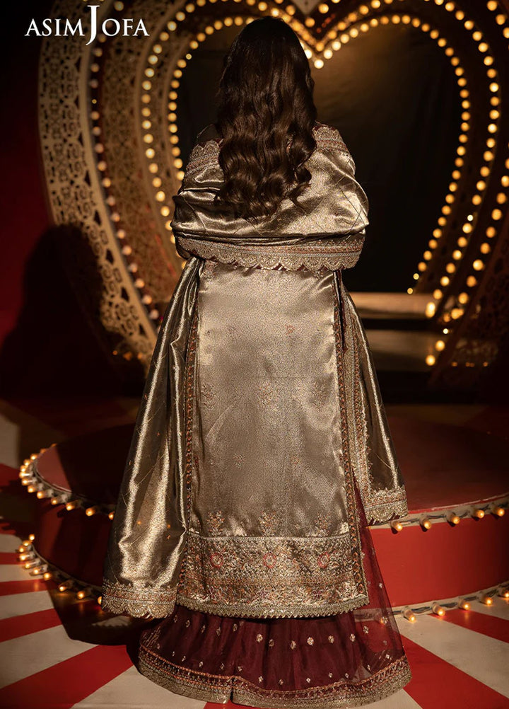 Rejoice by Asim Jofa Embroidered Zari Tissue Suits Unstitched 3 Piece AJ25RF AJLFF-09-UNS - Festive Collection