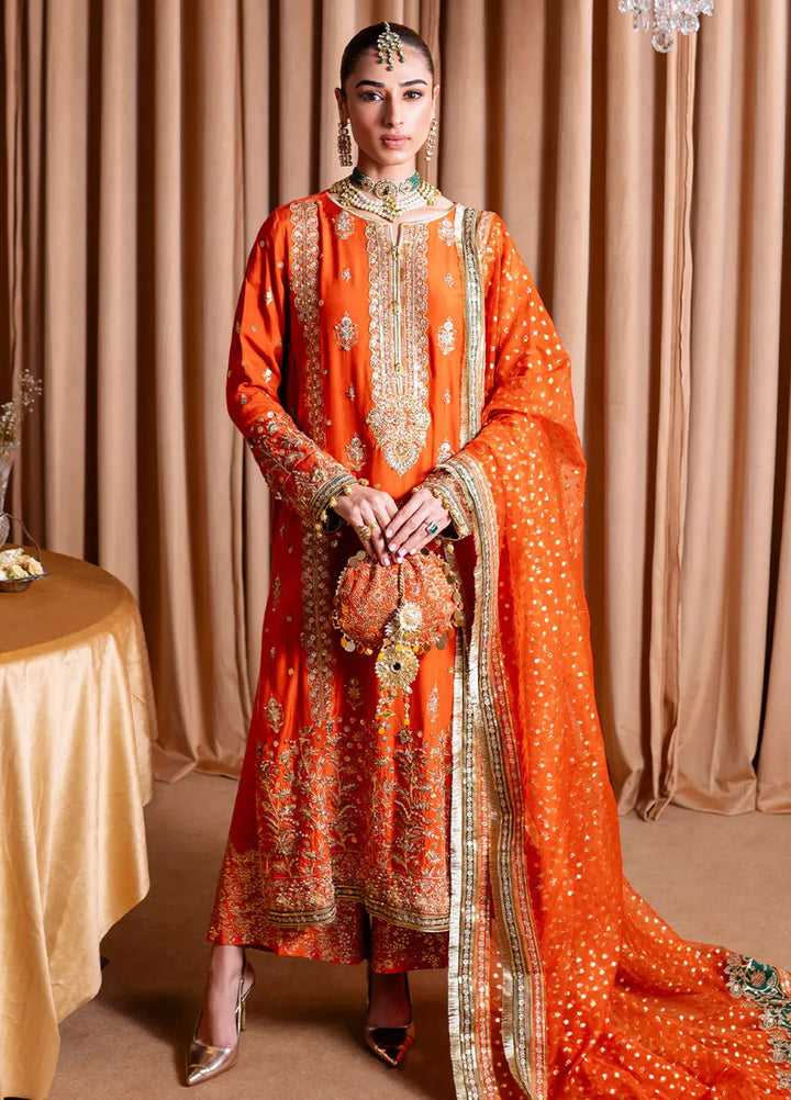 Rema by Faiza Faisal Embroidered Raw Silk Suit Unstitched 3 Piece FFX24R D-02 Mehroze - Formals Collection